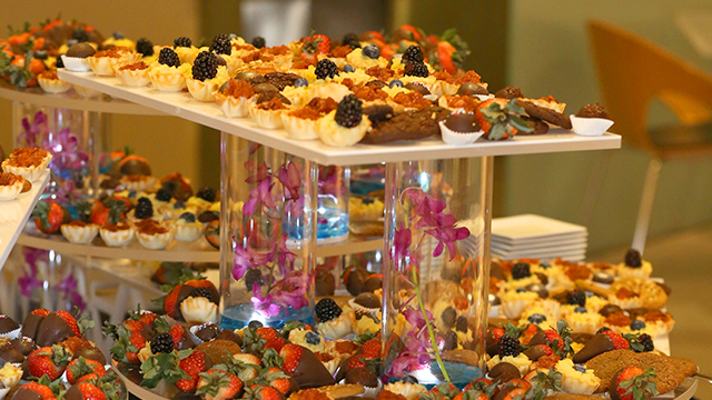 Display of bite-sized dessert treats